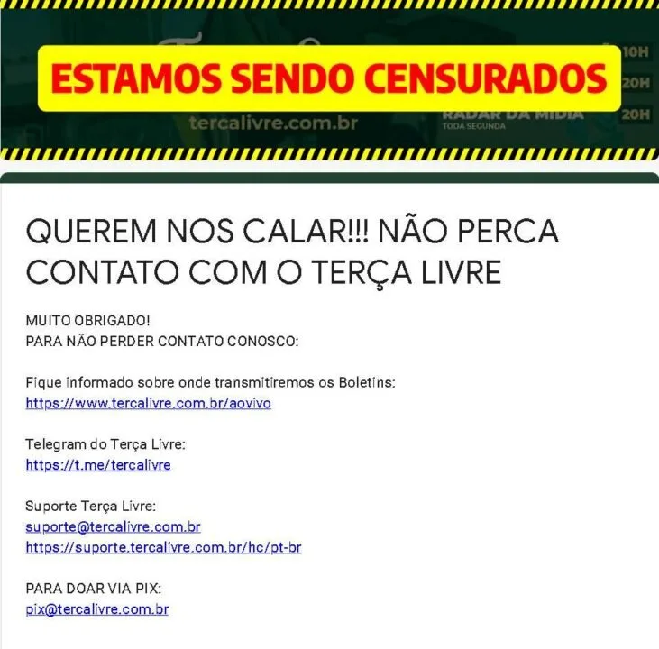 Terça Livre e Allan dos Santos censurados pelo youtube