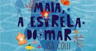 Capa de livro infantil com o título 'Maia a Estrela-do-Mar' sobre fundo azul