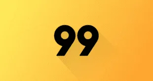 Logotipo com o número 99 em preto sobre fundo amarelo, imagem ilustrativa sobre aplicativos