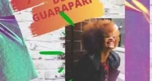 Arte com os dizeres 'Juventude de Guarapari' e 'Sejam bem vindxs' e brasões institucionais