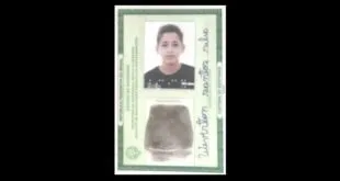 Documento de identidade com foto de adolescente e espaço para a impressão digital