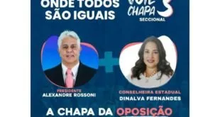 Cartão de campanha da OAB com o texto "Vote Chapa 3" e fotos de dois candidatos