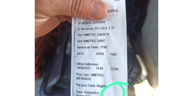 PRF prende motorista embriagado