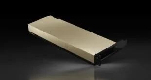 Placa de vídeo dourada e preta em close sobre fundo escuro