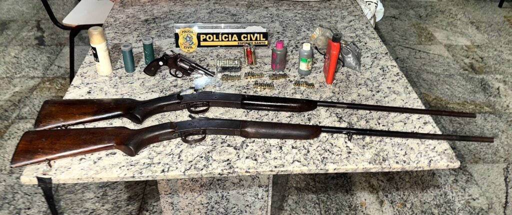 Polícia Civil cumpre mandado de busca e apreensão e apreende armas de fogo em Nova Venécia