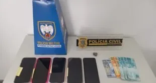 Imagem divulgada pela Polícia Civil sobre a operação em São Gabriel da Palha