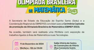 Cerimônia marca premiação da Olimpíada Brasileira de Matemática