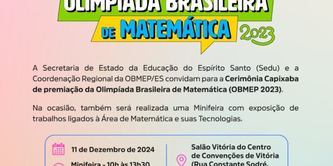 Cerimônia marca premiação da Olimpíada Brasileira de Matemática