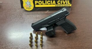 Polícia Civil apreende pistola após disparo de arma de fogo atingir residência em Vitória 