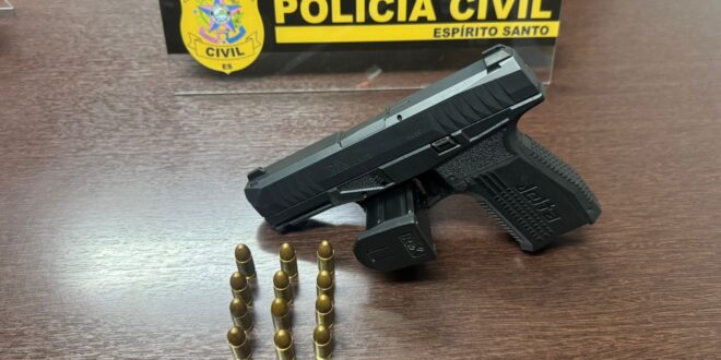 Polícia Civil apreende pistola após disparo de arma de fogo atingir residência em Vitória 