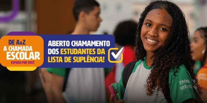 Sedu inicia chamamento dos alunos da lista de suplência em escolas com vagas disponíveis