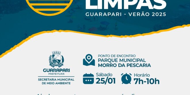 Operação Praias Limpas Verão 2025 convida comunidade para preservar as praias de Guarapari