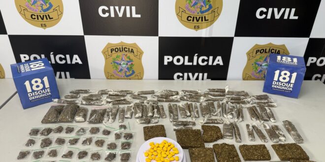 Polícia Civil apreende drogas em apartamento no bairro Pontal das Garças em Vila Velha