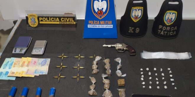 Polícia Civil e Força Tática do 11º Batalhão prendem homem por tráfico e posse de arma em Barra de São Francisco