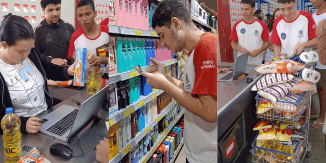 Estudantes de Baixo Guandu vivenciam práticas de compra e venda com ‘Supermercado do AEE’