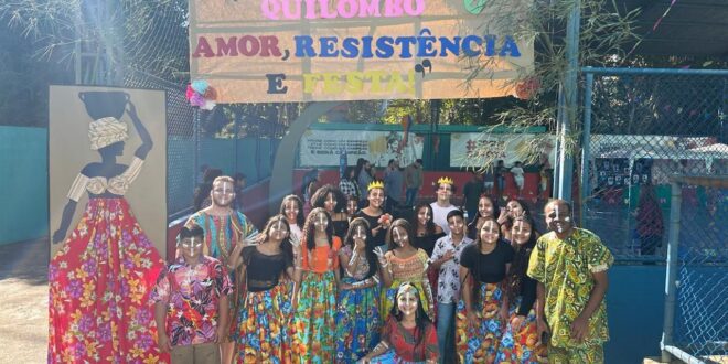 Estudantes resgatam ancestralidade com Quadrilha Afro Junina em Alegre