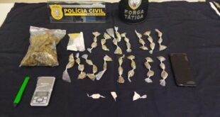 Polícia Civil apreende 170 gramas de maconha e prende suspeito de tráfico em Venda Nova do Imigrante