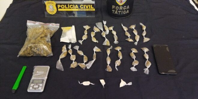 Polícia Civil apreende 170 gramas de maconha e prende suspeito de tráfico em Venda Nova do Imigrante