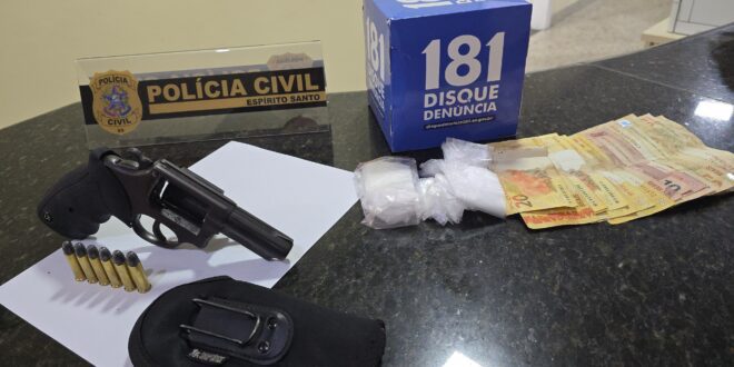 PCES cumpre mandado de prisão e apreende arma de fogo em ação no bairro Planalto, em Linhares
