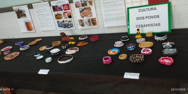 Escola de Linhares realiza oficina e exposição ceramista com estudantes do Ensino Médio