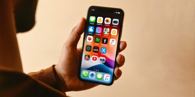 Representação de monitoramento de plataformas digitais com ícones de redes sociais e ferramentas de IA