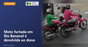 Moto furtada em Rio Bananal é devolvida ao dono — Direto Notícias