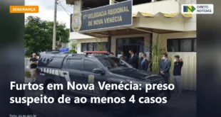 Furtos em Nova Venécia: preso suspeito de ao menos 4 casos — Direto Notícias