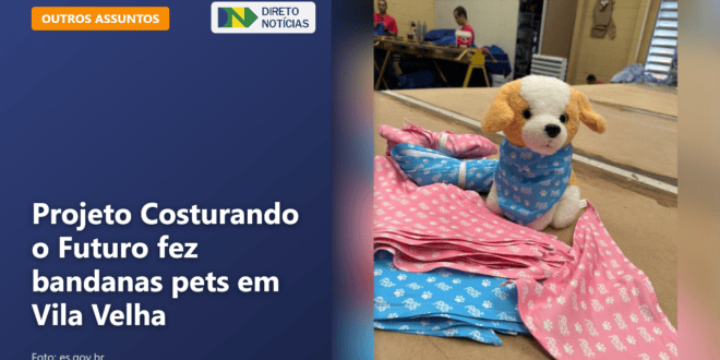 Projeto Costurando o Futuro fez bandanas pets em Vila Velha — Direto Notícias