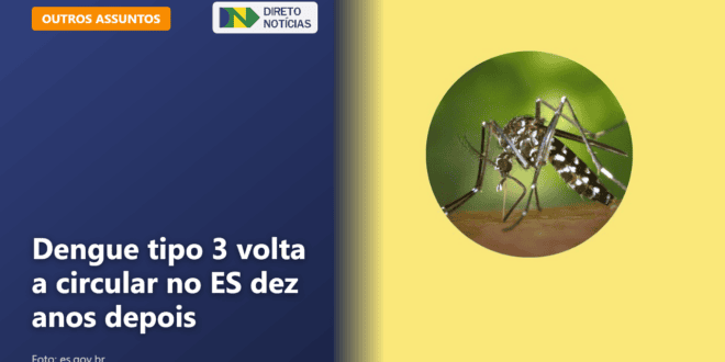 Dengue tipo 3 volta a circular no ES dez anos depois — Direto Notícias