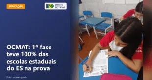 OCMAT: 1ª fase teve 100% das escolas estaduais do ES na prova — Direto Notícias