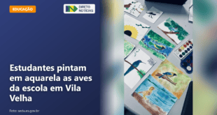 Estudantes pintam em aquarela as aves da escola em Vila Velha — Direto Notícias
