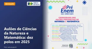 Aulões de Ciências da Natureza e Matemática: dez polos em 2025 — Direto Notícias