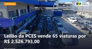 Leilão da PCES vende 65 viaturas por R$ 2.526.793,00 — Direto Notícias