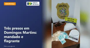 Três presos em Domingos Martins: mandado e flagrante — Direto Notícias