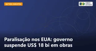 Paralisação nos EUA: governo suspende US$ 18 bi em obras — Direto Notícias