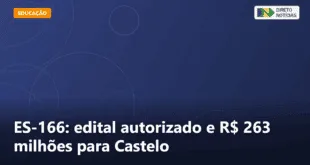 ES-166: edital autorizado e R$ 263 milhões para Castelo — Direto Notícias