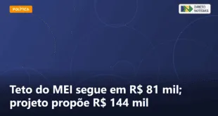 Teto do MEI segue em R$ 81 mil; projeto propõe R$ 144 mil — Direto Notícias
