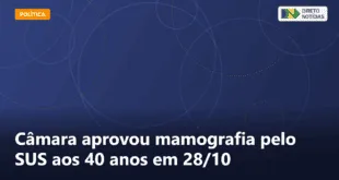 Câmara aprovou mamografia pelo SUS aos 40 anos em 28/10 — Direto Notícias