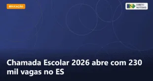 Chamada Escolar 2026 abre com 230 mil vagas no ES — Direto Notícias