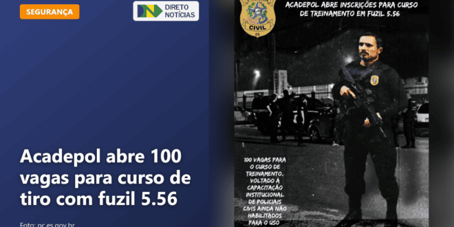Acadepol abre 100 vagas para curso de tiro com fuzil 5.56 — Direto Notícias