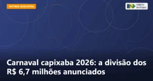 Carnaval capixaba 2026: a divisão dos R$ 6,7 milhões anunciados — Direto Notícias