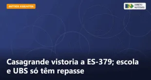 Casagrande vistoria a ES-379; escola e UBS só têm repasse — Direto Notícias
