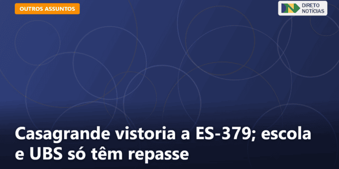 Casagrande vistoria a ES-379; escola e UBS só têm repasse — Direto Notícias