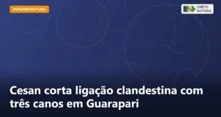 Cesan corta ligação clandestina com três canos em Guarapari — Direto Notícias