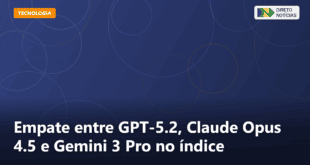 Empate entre GPT-5.2, Claude Opus 4.5 e Gemini 3 Pro no índice — Direto Notícias