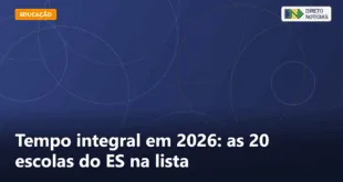 Tempo integral em 2026: as 20 escolas do ES na lista — Direto Notícias