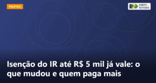 Isenção do IR até R$ 5 mil já vale: o que mudou e quem paga mais — Direto Notícias