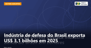 Indústria de defesa do Brasil exporta US$ 3,1 bilhões em 2025 — Direto Notícias
