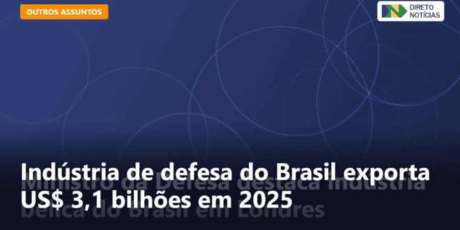 Indústria de defesa do Brasil exporta US$ 3,1 bilhões em 2025 — Direto Notícias