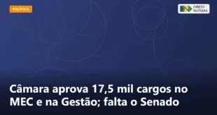 Câmara aprova 17,5 mil cargos no MEC e na Gestão; falta o Senado — Direto Notícias
